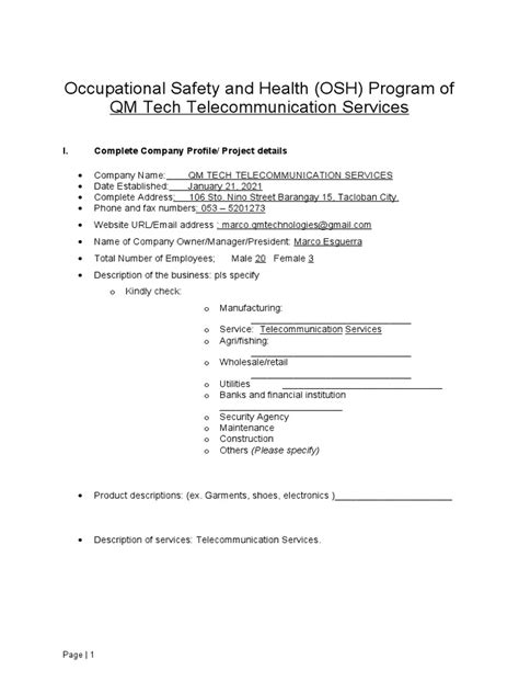 dole osh program template|DOLE Template OSHprogram Asof 290119 .